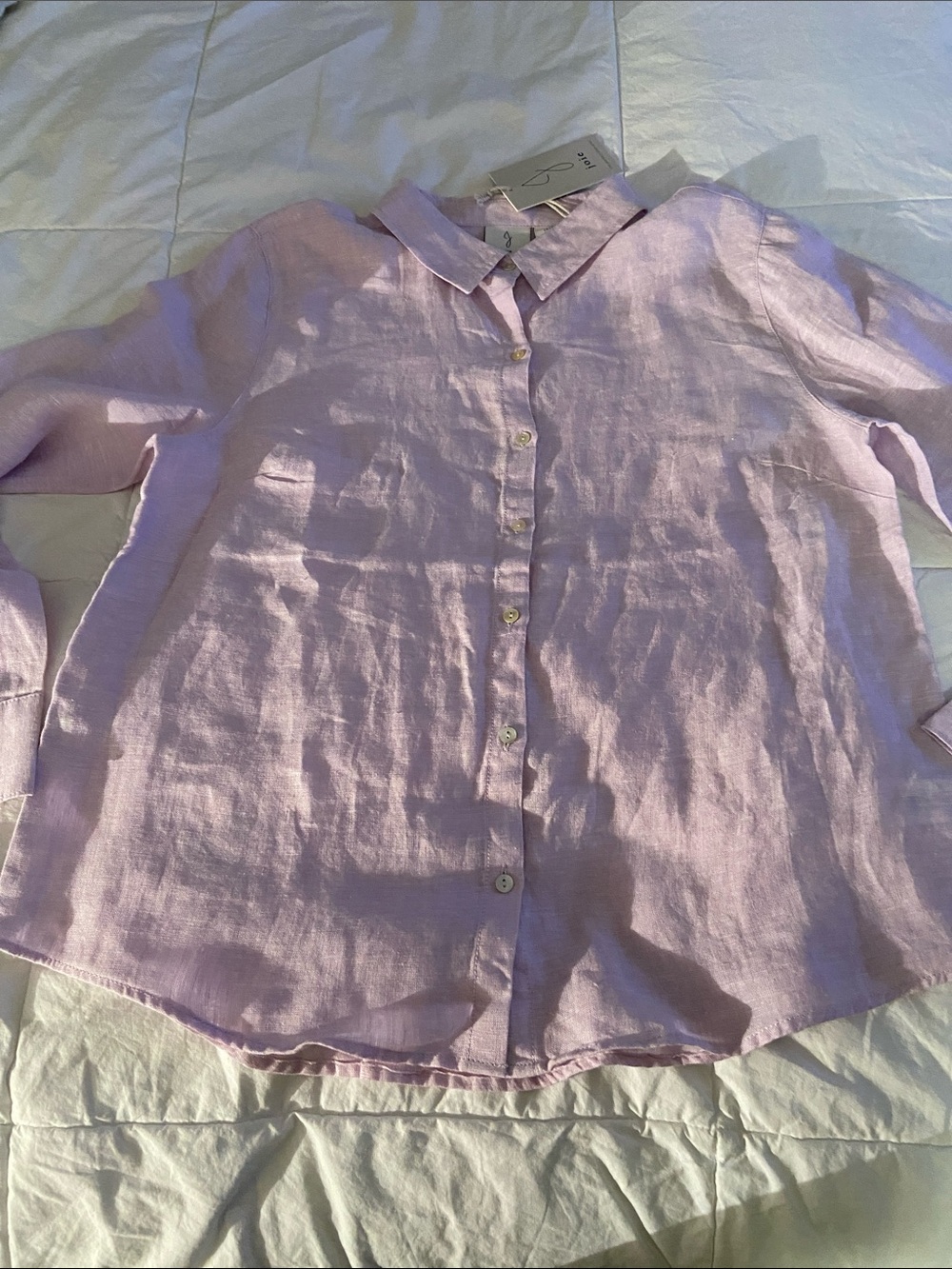 Joie Lilac Linen Collar Button-Up